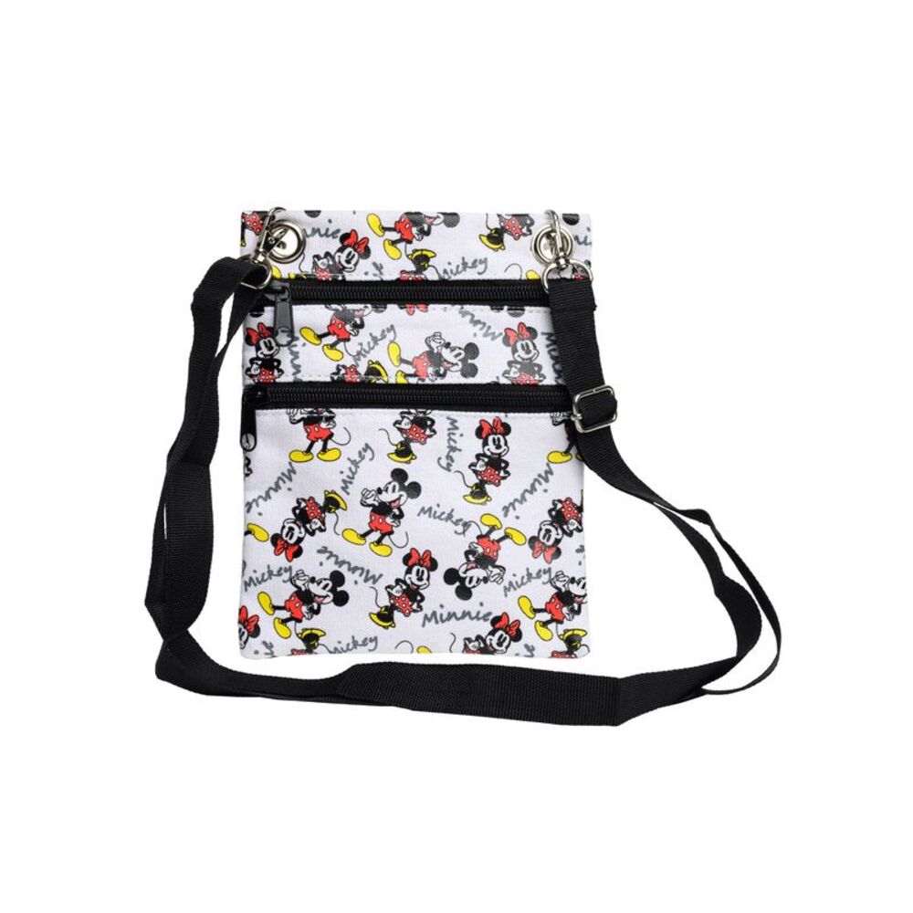 Mickey & Minnie Mouse Passport Bag Disney Women's Crossbody Purse Travel White